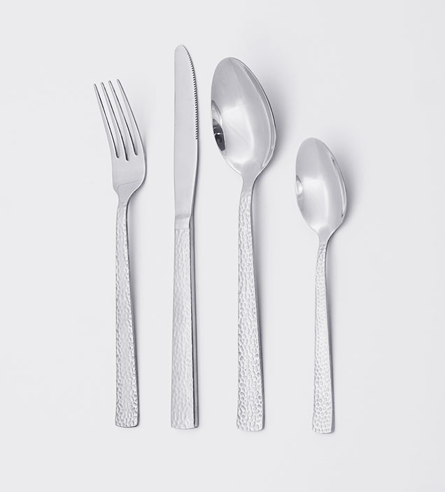 QZQ Hammered Modern Stainless Steel Cutlery Flatware Set Silverware Wholesale for Restaurant Hotel Amazon