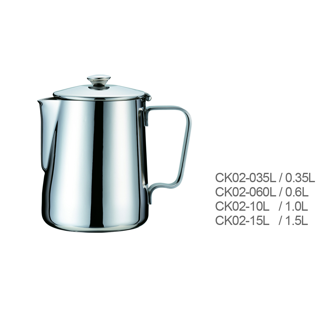 Best Selling Stainless Steel Milk Frothing Jug with Stainless Steel Lid