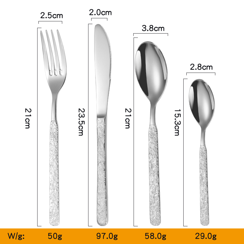 Custom Home kitchen Wedding 4 Pcs Spiral Handle Stainless Steel Silverware Spoon Fork Knife Cutlery Set Flatware